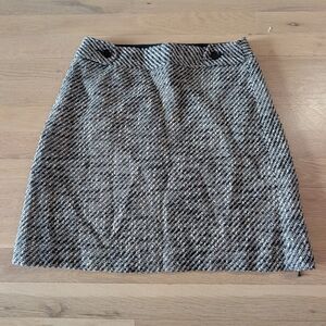 LOFT Black and White Mini Skirt